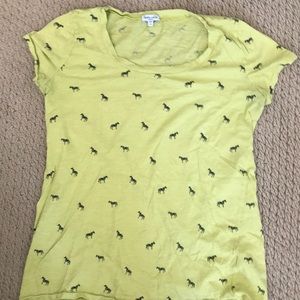 Splendid Yellow Zebra Print T-Shirt Small